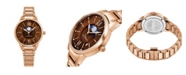 Stuhrling Alexander Watch AD204B-06, Ladies Quartz Moonphase Date Watch with Rose Gold Tone Stainless Steel Case on Rose Gold Tone Stainless Steel Bracelet